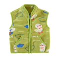 thumbnail image 2 of Toddler Girls Sherpa Fleece Vest Zip-Up Cartoon Print Sleeveless Plush Cute Jacket Vests with Pocket Yellow, Size 5 Y, 2 of 5