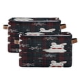 thumbnail image 2 of Black Red Plaids White Rabbits Christmas Square Storage Bins with Handles Collapsible Containing Box 1 Pack, 2 of 9