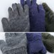 thumbnail image 5 of Guantes de invierno de punto de medio dedo unisex de color sólido con tapa y dedos cálidos para mujer, manoplas de poliéster, 5 of 5