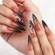 thumbnail image 3 of Presione en las uñas Long Ombre Black Fake Nails Diseñado Acrílico Brillante Falso Full Cover Nails Halloween para mujeres y niñas Namotu HMYH855, 3 of 7