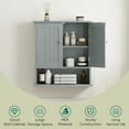 thumbnail image 4 of Smuxee Bathroom Wall Storage Cabinets with Door and Open Shelves,over the Toilet Storage,Gray Small, 4 of 10