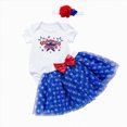 thumbnail image 3 of Kaprioy My First 4th of July Baby Girl Outfit Cute Sweet Bow Letter Print Sleeveless Romper Tutu Skirt Headband Girls Independence Day Clothes Sets, 3 of 5