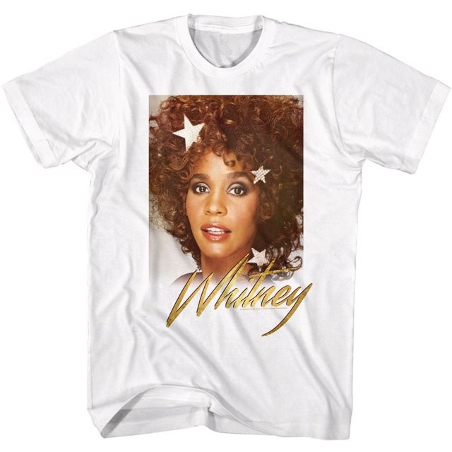 Whitney Houston T-Shirt pour Adulte Blanc Stars And Shine