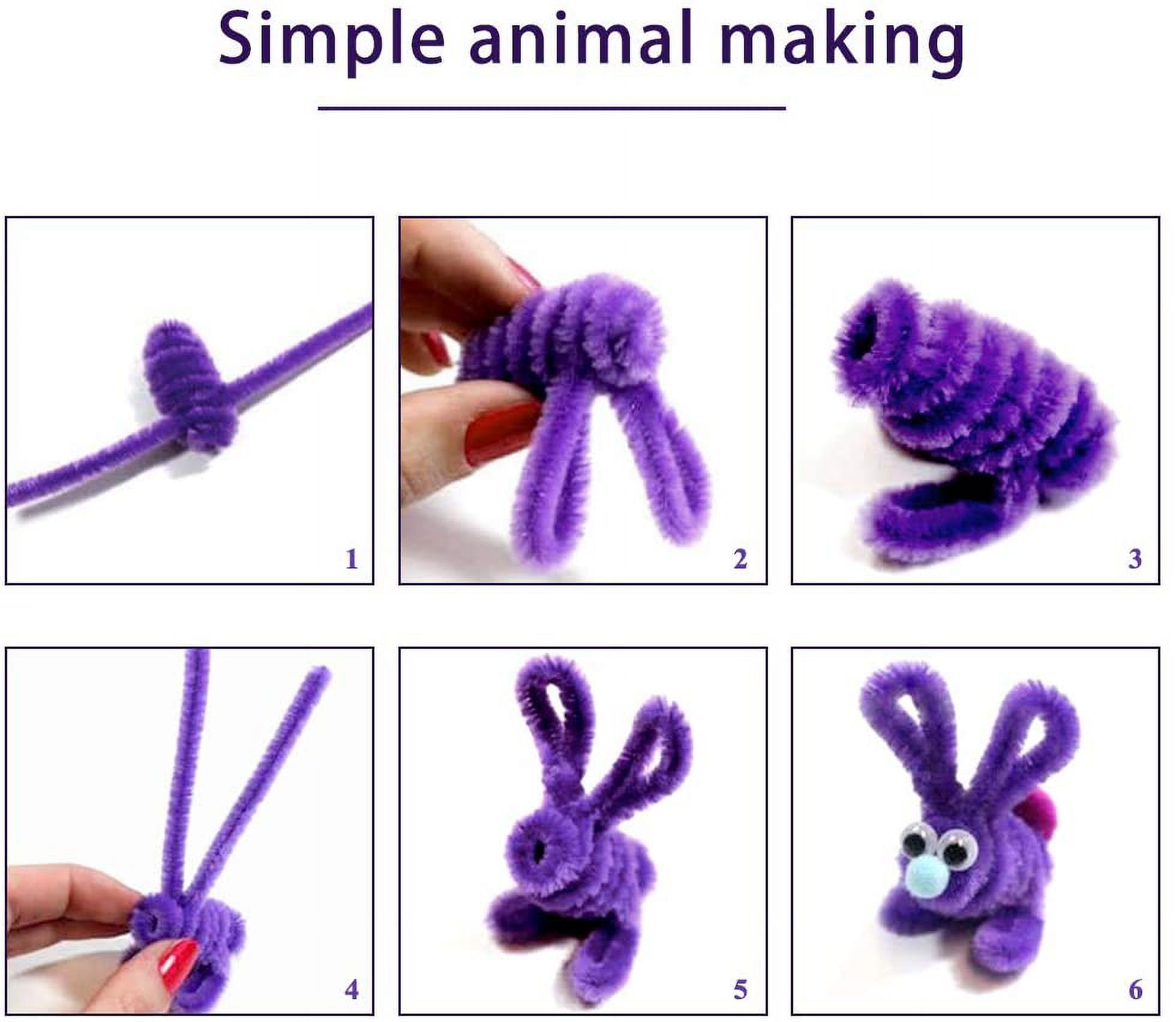 Yubnlvae 100 Pcs Pipe Cleaners, Pipe Cleaners Crafts With Scissors Chenille  Stems for Art And Craft Projects, Pipe Cleaners for Arts And Crafts Purple  