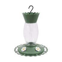 Vibrant Life Plastic Scalloped Tube Hummingbird Feeder, Green, 40 oz Capacity