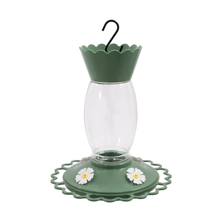Vibrant Life Plastic Scalloped Tube Hummingbird Feeder, Green, 40 oz Capacity