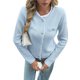 thumbnail image 3 of Suéteres Tipo Cárdigan de Larga con Cuello en V para Mujer, Chaquetas de Punto Gruesas, y con Botones, para Otoño e Invierno. Azul M, 3 of 8