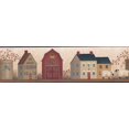 thumbnail image 2 of Vintage Maison de Village Fasades Moutons Beige Brun Papier Peint Bord Design Rétro, Rouleau 15' x 7'', 2 of 3