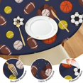 thumbnail image 4 of Football Baseball Pattern Round Fitted Tablecloth with Elastic Edge,Dining Table Cover Waterproof,Outdoor Round Tablecloth for Camping,Dining,Indoor and Outdoor, 4 of 7
