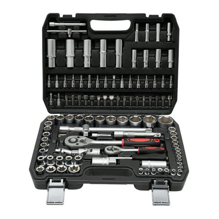 Dwellnix Ratchet Wrench Mechanics Tools Kit Metric 1 4 And 1 2 Drive Socket Set 108Pcs US
