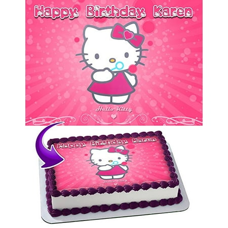 Hello Kitty Edible Cake Image Personalized Toppers Icing Sugar