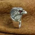 thumbnail image 4 of Man Made Pigeon Blood Red Eyes 925 Sterling Silver Eagle Ring Punk Jewelry TA251 US Size 11, 4 of 15