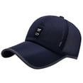 thumbnail image 3 of 2x sombrero de visera curva en de malla de camionero sólido de béisbol para hombre ajustable, 3 of 9