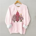 thumbnail image 2 of Lovskoo Sweatshirt for Women Christmas Printed Long Sleeves Blouse Round Neck Casual Tunic Tops Pink, 2 of 4