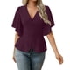 thumbnail image 1 of Casual Tops V-Cuello Manga Corta Suéter Camisa Moda Tee para las Mujeres Elegante Blusa de Verano, 1 of 5