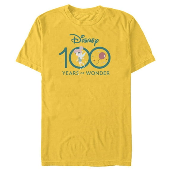 Disney 100 Years of Wonder Tinker Bell Muted Cute D100 - Short Sleeve Blended T-Shirt for Adults - Customized-Yellow