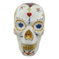 thumbnail image 4 of White Day Of The Dead Skull Ceramic Figurine Skeleton 7"L Fantasy Home Decor, 4 of 8