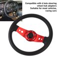 thumbnail image 4 of Universal Racing Steering Wheel Upgrade 14in Racing Style PU Aluminum Steering Wheel for Standard 6 Hole Hub Adapter Vehicles, 4 of 7