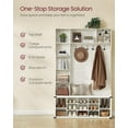 thumbnail image 3 of Hall Tree with Bench, 78.8''H Coat Rack Cube Shoe Storage for Entryway Livingroom, Rustic White, 3 of 6
