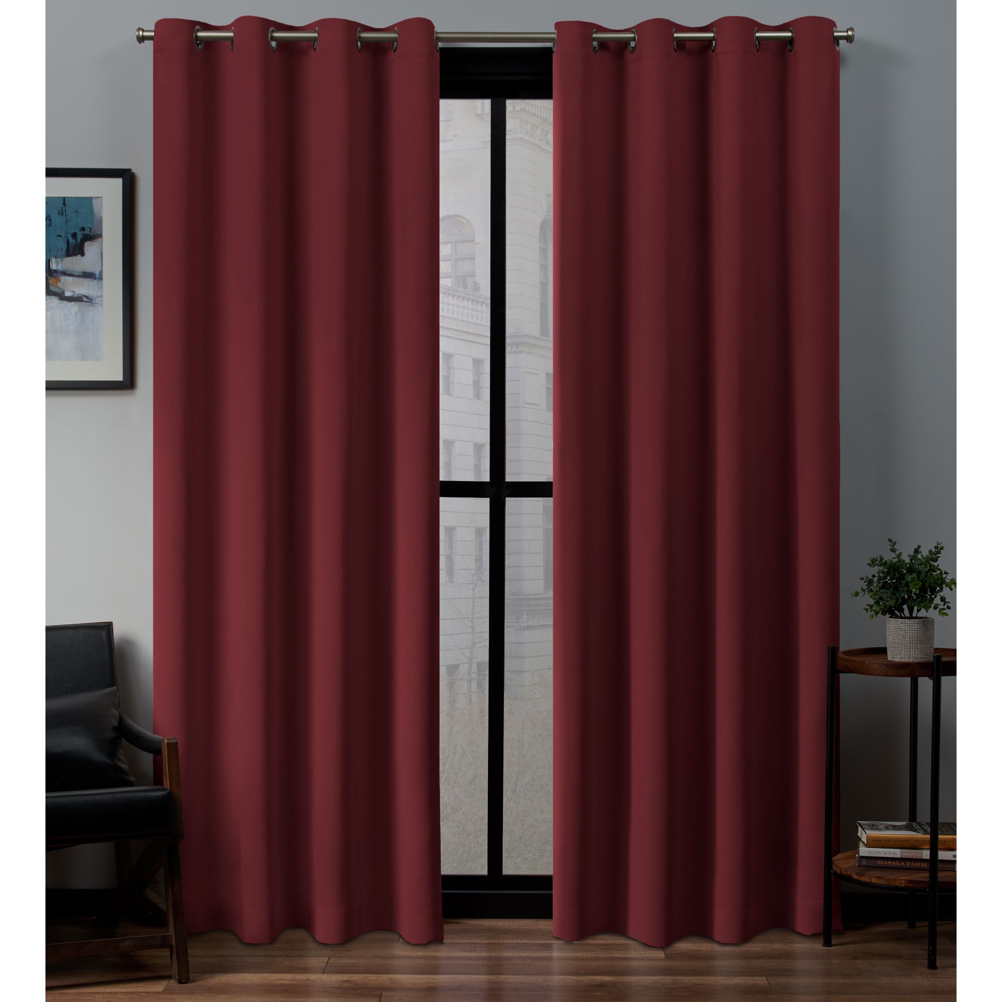 Exclusive Home Curtains Sateen Twill Woven Blackout Grommet Top Curtain
