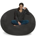 thumbnail image 3 of Chill Sack Bean Bag Chair, Memory Foam Lounger with Ultra Faux Fur Cover, Kids, Adults, 5 ft, Ultra Faux Fur Grey, 3 of 3