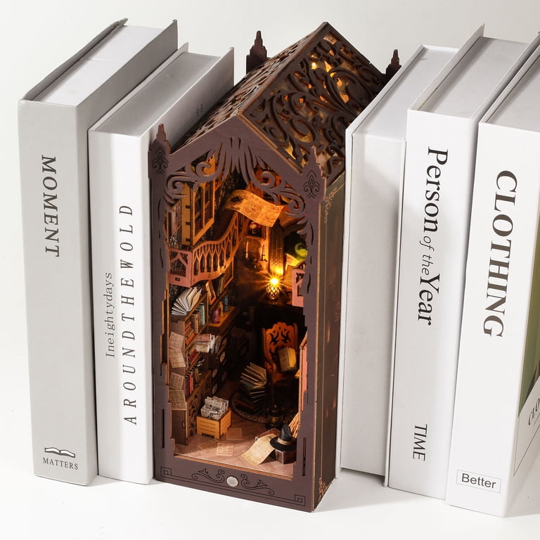 JBeeCtrl Book Nook Kit DIY Miniature House Kit for Adults, Teens