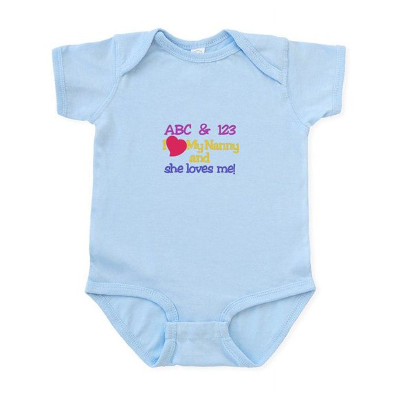 CafePress - My Nanny And She Loves Me! Body Suit - Baby Light Bodysuit, Size Newborn - 24 Months