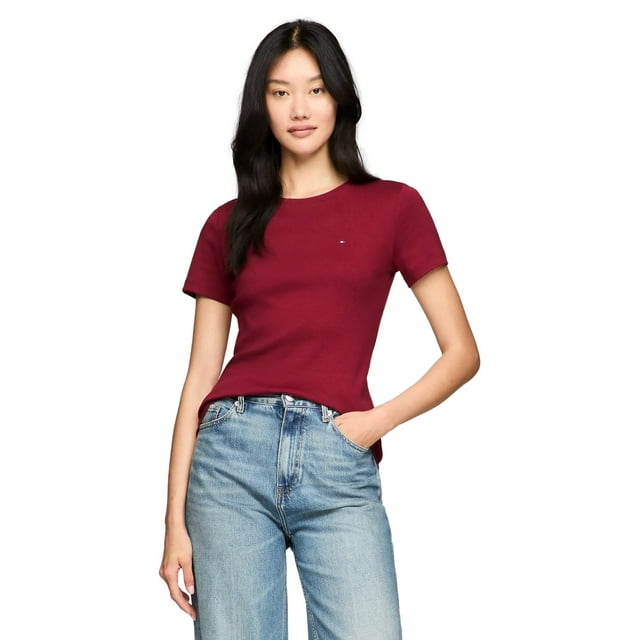 Camiseta Tommy Hilfiger Essential Favorite Flag Logo para mujer