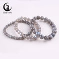 thumbnail image 4 of Zhe Ying Natural Labradorite Beads Bracelet Healing Energy Gemstone Stretch Men Women Bracelets Surprise Jewelry Gift, 4 of 6