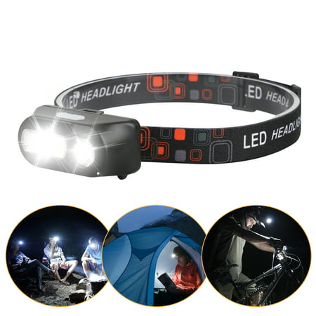 Headlamp Flashligh Torch, 6 Lighting Modes Waterproof with18650 USB Rechargeable, COB Led Head Light for Hiking Camping