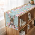 thumbnail image 6 of Table Runners 90 Inches Long Dress Scarves, Bunny Easter Farmhouse Coffee/Dining/Kitchen Table Runner for Living Room, Pink Blue Eggs Tulips Floral Rabbit Wooden 13x90 Inch, 6 of 9