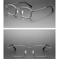 thumbnail image 2 of Mens Womens Pure Titanium Glasses Frame Rectangle Retro Eyeglasses Frame, 2 of 2