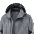 thumbnail image 4 of LNWUY (M-5XL) Men's Big and Tall Lightweight Windbreaker Hooded Jacket Drawstring Zip Front Side Pockets Casual Outerwear Gray XXXXL, 4 of 5