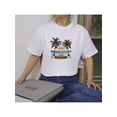 thumbnail image 1 of Camiseta básica para mujer veranoDouble-Sided Retro Print Women's T-Shirt - Vintage Van Design with Tropical Sunset, Polyester Blend, Short Sleeve, Round Neck, Machine Washable, Summer Casual Wear,, 1 of 6