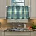 thumbnail image 6 of Green Lattice Kitchen Curtains Half Tier Curtain 2 Rod Pockets Bathroom Bedroom Cupborad Living Room 27"x24", 6 of 8