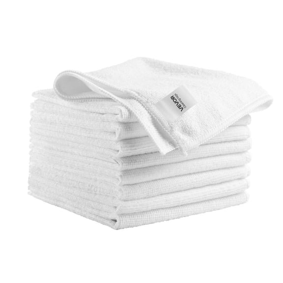 50 Pack White Microfiber Cleaning Cloth, 12 x 12 in Premium Microfiber Towels, Lint-Free and Scratch-Free, Absorbent Cleaning Rags for Car, Household, Kitchen, Window, SPA, Hotel & Bathroom