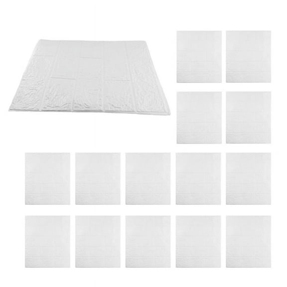 15Pcs Self-Adhesive 3D Brick Sticker DIY Waterproof Foam Wallpaper Room Kitchen Roof Ceiling Background Wall Decals-A