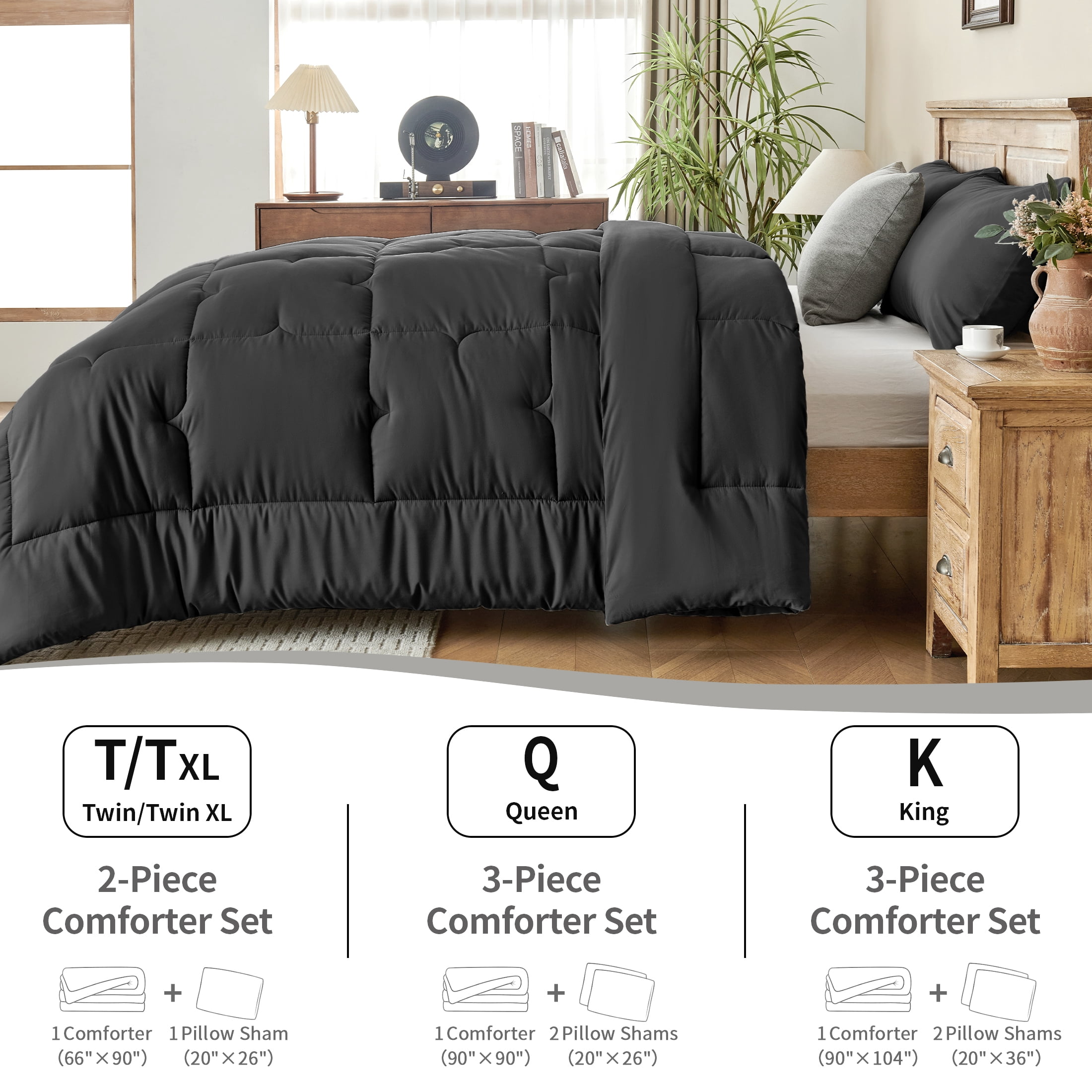 CIVETET 2-Piece Twin/Twin XL Comforter Set - All-Season Down Alternative Bedding Bundle with Pillow Sham, Premium Soft Bedding Set Machine Washable