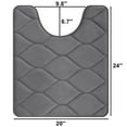 thumbnail image 2 of Smiry Memory Foam U-Shaped Bathroom Rugs, Soft & Non-Slip Toilet Rugs, Water Absorbent and Machine Washable Contour Bath Mats, 24"x20", Dark Grey, 2 of 8