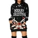 thumbnail image 1 of Qarigey Sudadera con capucha para mujer Sudadera con capucha de longitud media con estampado navideño Sudadera con capucha de manga larga para otoño Prendas para la parte del cuerpo Ciervo negro XXL, 1 of 6