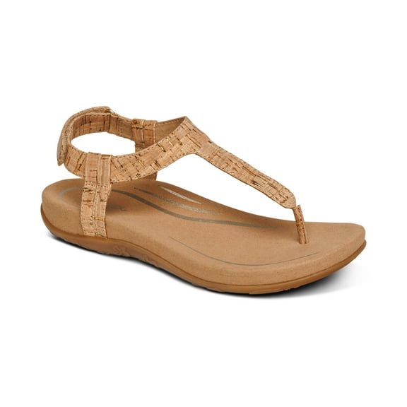Aetrex Women's Jane Orthopedic Ankle Strap Thong Sandals for Women Dressy