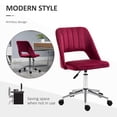 thumbnail image 4 of Red Velvet Swivel Office Chair | Mid-Back Computer Desk Chair with Adjustable Height & Breathable Design - Ideal for Home Office & Study, 4 of 7