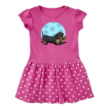 

Inktastic Wiener dog (Dachshund) with Bone Gift Baby Girl Dress