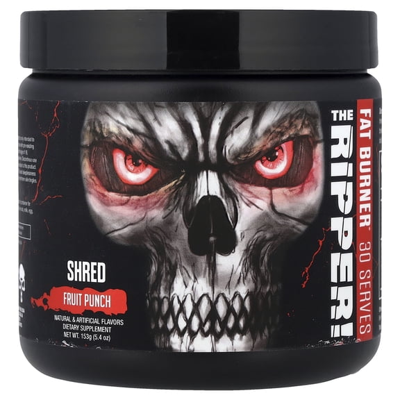 JNX Sports® The Ripper! Thermogenic Pre Workout Powder Fruit Punch, Pre Workout Mix for Focus & Metabolism Support, 30 Servings