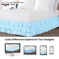 thumbnail image 4 of CCNY 21" Inch Drop Multi Ruffled Bed Skirt Short King Size 100% Microfiber Made Light Blue Color, 4 of 6