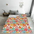 thumbnail image 2 of LNWH Colorful Groovy Love Pattern Throw Blanket, Flannel Sofa Blankets for All Seasons, 50"x40", 2 of 8
