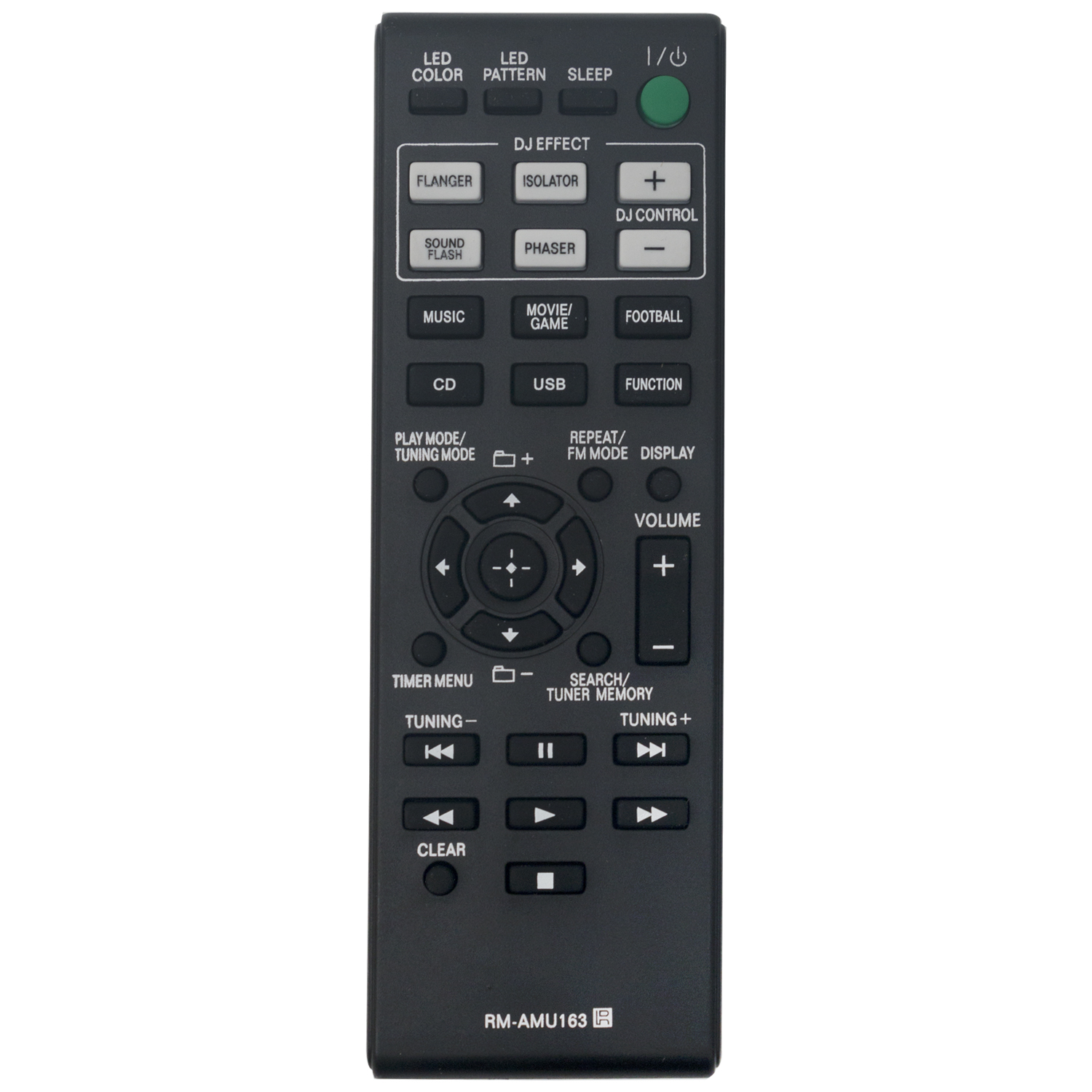 New RM-AMU163 Replaced Remote Control fit for Sony Mini HiFi Component System HCD-GPX55 LBT-GPX55 LBT-GPX77 SS-WGP55 SS-GPX55 - image 1 of 4