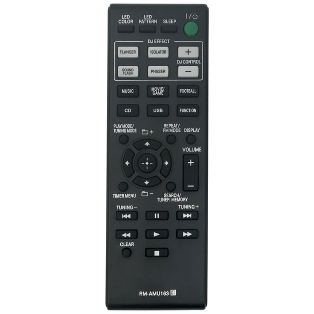 New RM-AMU163 Replaced Remote Control fit for Sony Mini HiFi Component System HCD-GPX55 LBT-GPX55 LBT-GPX77 SS-WGP55 SS-GPX55