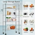 thumbnail image 6 of NiamVelo Storage Shelves 5-Tier Wire Shelving Unit with Wheels ,  Adjustable  Metal Shelves Heavy Duty NSF Garage Shelves  750 lbs Capacity (Chrome), 6 of 7