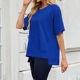 thumbnail image 6 of Trikvn Women's Short Sleeve Sweatshirt Crewneck Pullover Tops Casual Loose Fit Lightweight Activewear Comfy Basic Summer Fall Flattering Lounge Shirts Daily Wear, 6 of 9
